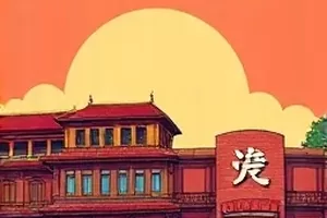 《山雀与铁轨》剧照，小站信号机旁掠过的绿皮列车